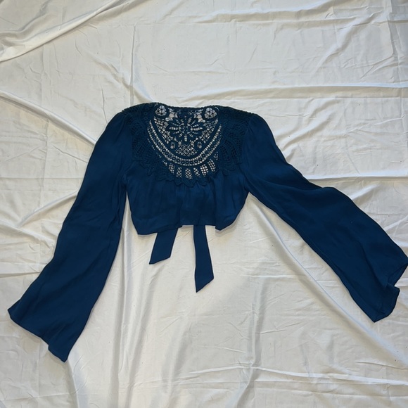 Teal Top Knot Top - Picture 2 of 2